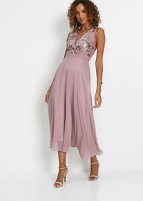 Maxikleid mit Paillettenstickerei, rosa, Gr&ouml;&szlig;e 48, bonprix