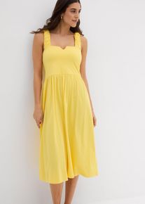 Shirtkleid mit leicht ausgestelltem Saum aus Baumwoll-Viskose-Mix, gelb, Gr&ouml;&szlig;e 48/50 (XL), Viskose, bonprix