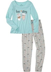 Pyjama mit Bio-Baumwolle, blau, Größe 56/58 (3XL), bonprix