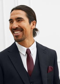 Anzug mit Weste und Krawatte (4-tlg. Set) Regular Fit, schwarz, Größe 56, bonprix