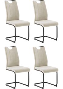 MCA furniture Vrijdragende stoel MCA DERESINA sledestoel met handgreep (4-set), schommelstoelen met handgreep, comfort zithoogte van ca. 48 cm