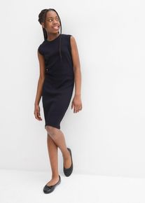 bonprix Vestido ajustado de punto de algodón orgánico puro, negro, 128/134