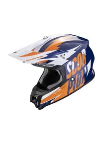 Scorpion VX-16 EVO Air Slanter Crosshelm (Blau/Orange)
