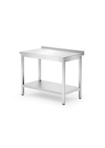 Mesa de trabajo Hendi con base y alero de acero inoxidable 1000x600x850mm