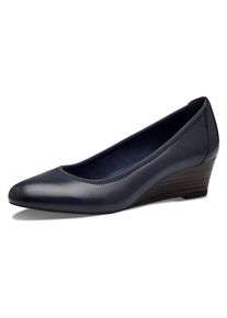 Tamaris , Pumps, Keilabsatz, Halbschuh, Schlupfschuh mit komfortablem Elastikeinfass , navy , 38 (5) , 38 (5) , Pumps in klassischem Design