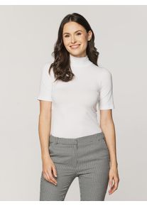 Női varrás nélküli fehér, rövid ujjú garbó póló 17881