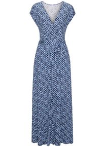 Lascana Dames Maxi-jurk in blauw bedrukt ,maat 36, Witt, 100% Viscose