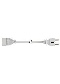 Perel Cable prolongador - 3 m - color blanco - 3g1.5 - toma de tierra lateral