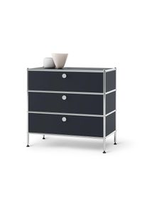 Tchibo - Kommode Metall &raquo;Cn3&laquo; mit 3 Schubladen - 77x40x73,5cm - schwarz - Stahl / Aluminium / Kunststoff