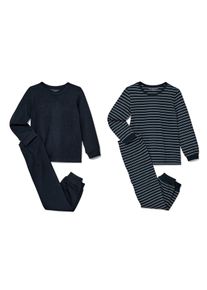 Tchibo - 2 Kinder-Pyjamas - Unisex - Gr. 98/104 - dunkelblau