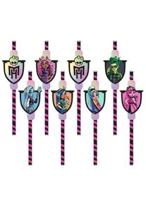 Amscan 8 pailles Monster High 20 cm