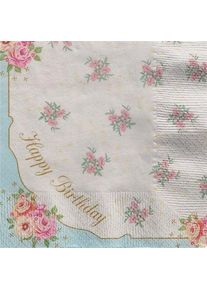 Talking Tables 20 serviettes vintage pivoines 33cm