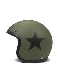 DMD Retro Star Green Motorradhelm (Grünmatt)