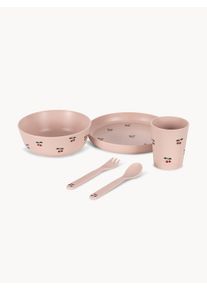 Konges Slojd Vajilla infantil Cherry, 5 pzas. Rosa Plástico Set de diferentes tamaños