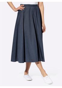 Dames Comfortrok in banenmodel in dark-blue ,maat 40, WITT, 100% Katoen