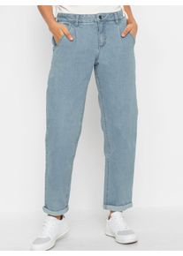 Dames Jeans in mom-stijl in blue-bleached ,maat 38, WITT, 99% Katoen, 1% Elastan