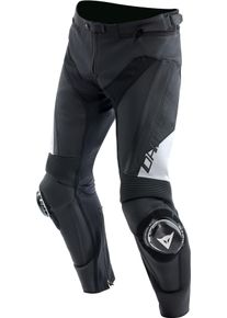 Dainese Delta 4, leren broek , kleur: Zwart/Wit , maat: 48