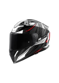 LS2 FF811 Vector II Carbon Savage Motorradhelm (Grau/Weiß/Rot)