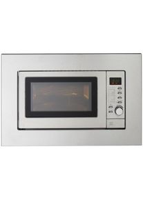 PKM Einbaumikrowelle , Edelstahlfarben , Metall , 59.50x39x35.40 cm , Digitaldisplay, Grillfunktion, LED-Display, Auftaufunktion, Signalton,