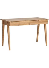 Mid.you Schreibtisch , Eiche Wotan , Holzwerkstoff , 2 Schubladen , rechteckig , Säule , 60x76x120 cm , Bsci , Büromöbel, Schreibtische, Schreibtische
