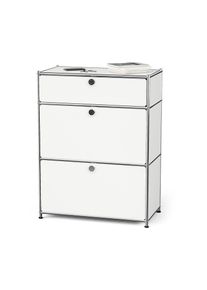 Tchibo - Komoda Kovová komoda »Cn3« so zásuvkou a výklopnými priečinkami - farba: biela
