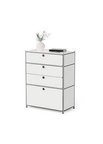 Tchibo - Komoda Kovová komoda »Cn3« so zásuvkami a výklopným priečinkom - farba: biela