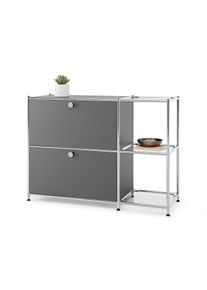 Tchibo - Kovová odkladacia skrinka »Cn3« s 2 výklopnými priehradkami - farba: čierna