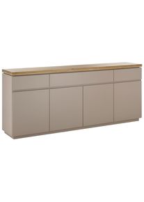 Sideboard , Grau, Naturfarben , Holz, Holzwerkstoff , Akazie , massiv , 4 Fächer , 3 Schubladen , 200x86x40 cm , stehend , Holzmöbel, Kommoden Holz,