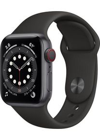 Apple Watch Series 6 Alluminio 40 mm (2020) | GPS + Cellular | grigio siderale | Cinturino Sport nero