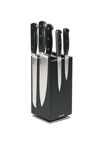 Hanseatic , Magnet-Messerblock »PREMIUM, aus Gummibaumholz, Messerblock Set, 6-tlg.«, 6 tlg., elegantes Design, herausnehmbarer Borsteneinsatz,...