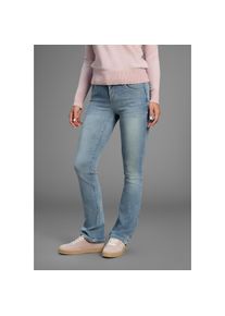 Arizona, Damen, Bootcut-Jeans &raquo;Ultra-Stretch&laquo; normale Passform, Baby-Bootcut, Used-Look-Waschung, blue used, N-Gr, 50 -N-Gr, blue used, Normale 