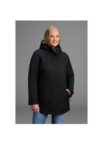 Polarino, Damen, Funktionsjacke mit Kapuze Atmungsaktiv, winddicht, wasserdicht. Wassers&auml;ule 8000mm, schwarz, 48, schwarz, Funktionsmantel von 