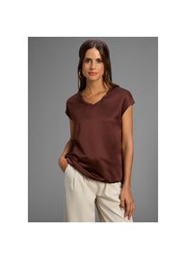 Laura Scott , Shirtbluse Satin-Bluse mit Jersey-Rückenteil und Bindeband - NEUE KOLLEKTION , braun , 44 , 44 , Sommerliche Bluse im ärmelloses...