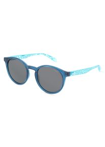 Polaroid 207385 | Kinder-Sonnenbrille | Panto | Fassung: Kunststoff Blau Transparent | Glasfarbe: Grau Vollfarbig