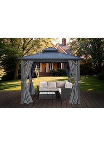 Konifera Pavillon »Thasos« mit Doppeldach in grau, Größe B/H/T: 300 cm x 283 cm x 300 cm