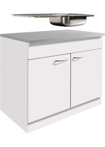 Wiho-Küchen Wiho Küchen Spülenschrank »Kiel« 100 cm breit in weiß, Größe B/H/T: 100 cm x 85 cm x 60 cm