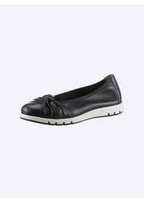 Caprice Dames ballerina in donkerblauw ,maat 37, Witt, 100% Glad leer