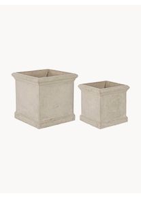 Bizzotto Set de macetas grande Uara, 2 uds. Beige Plástico Set de diferentes tamaños
