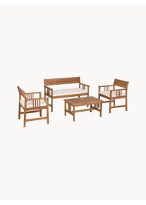 Bizzotto Set de lounge para exterior Noemi, 4 pzas. Blanco, Gris N/A