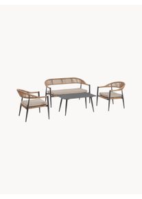 Bizzotto Set lounge para exterior Jandia I, 4 pzas. Beige An 68 x F 69 x Al 75 cm