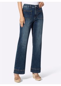 Heine Dames Jeans in bootcut-stijl in blue-stonewashed ,maat 46, Witt, 95% Katoen, 3% Polyester, 2% Elastan