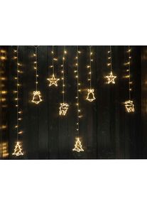 NOOR LIVING LED-Lichterkette »Weihnachtsdeko mit Stern, Glocke, Rentier und Baum«, mit 136 LEDs, 8 Strängen und 4 Motiven