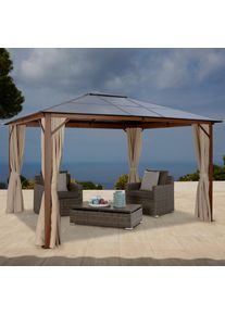 Konifera Pavillon »"Holzoptik", Gestell aus Aluminium, Dach aus Polycarbonat«, BxT: 300x365 cm, Aluminiumgestell