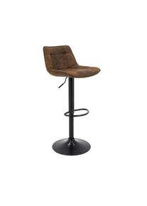 Mid.you Barhocker , Braun , Metall, Textil , rund , 44x105x49 cm , Esszimmer, Stühle, Hocker