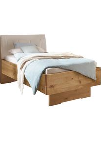 Wiemann, Holzbett &raquo;Cardiff, Bettgestell, Bettrahmen, teilmassiv, mit Polsterkopfteil&laquo; Belastbarkeit 110/220 Kg, 4-fache h&ouml;henverstellbar, MADE IN 