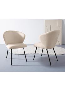 LeGer Home by Lena Gercke , Esszimmerstuhl »Galilea«, (Set), 2 St., Struktur (100% Polyester), mit elegantem Strukturstoffbezug und stabilem...