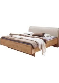 Wiemann, Holzbett &raquo;Cardiff, Bettgestell, Bettrahmen, teilmassiv, mit Polsterkopfteil&laquo; Belastbarkeit 110/220 Kg, 4-fache h&ouml;henverstellbar, MADE IN 