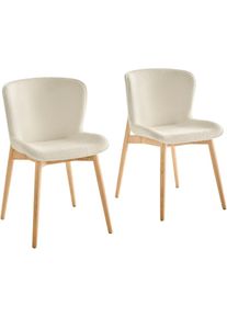 s.Oliver , Esszimmerstuhl »Kailee«, (Set), 2 St., Bouclé, weicher Bouclé-Bezug, ergonomischem Design, Eschenholzgestell , cremefarben