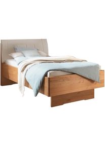 Wiemann, Holzbett &raquo;Cardiff, Bettgestell, Bettrahmen, teilmassiv, mit Polsterkopfteil&laquo; Belastbarkeit 110/220 Kg, 4-fache h&ouml;henverstellbar, MADE IN 