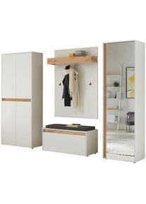 Inosign , Garderoben-Set »City/Giron, moderne Garderobe, viel Stauraum, ca. 40 Schuhe«, (Set, 4 St.), enthält Schrank mit Spiegel, Schuhschrank,...